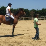 Luca Miccoli durante le prove con Marco Toscano
